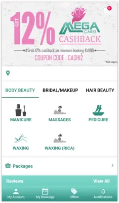 Megacares - Doorstep Beauty Services android App screenshot 0